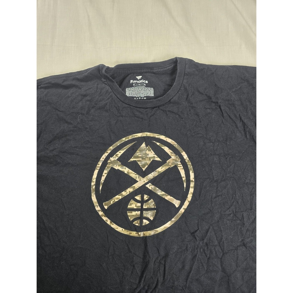 Denver Nuggets Shirt Mens XL Black NBA Basketball Camo Logo Graphic Tee Fanatics